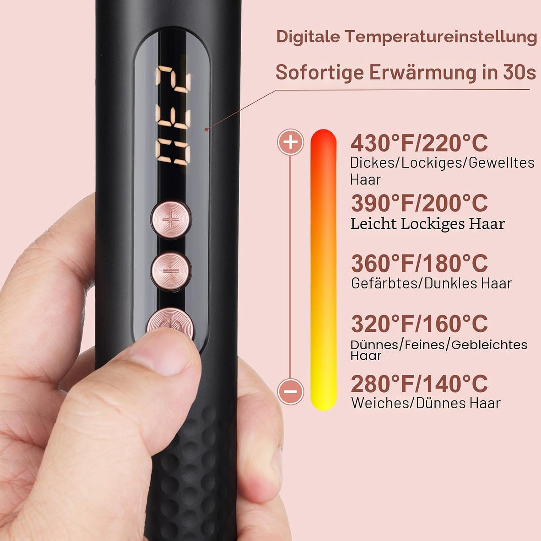 Lockenstab 5 in 1, Lockenstäbe Lockenbürste Set mit 4 austauschbaren Keramik Lockenstab 13-32mm für