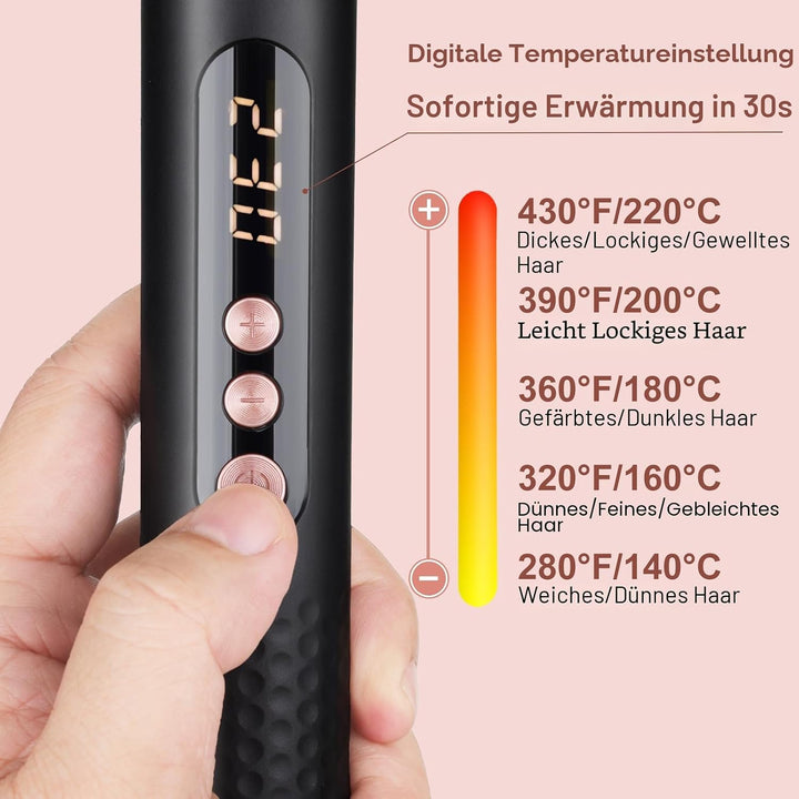 Lockenstab 5 in 1, Lockenstäbe Lockenbürste Set mit 4 austauschbaren Keramik Lockenstab 13-32mm für