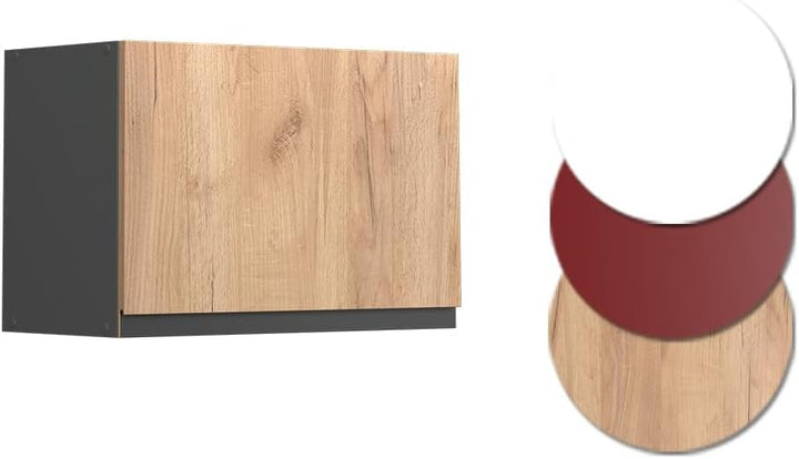 Vicco Hängeschrank R-Line, Goldkraft Eiche/Anthrazit, 60 cm J-Shape, flach Goldkraft Eiche Hängeschr