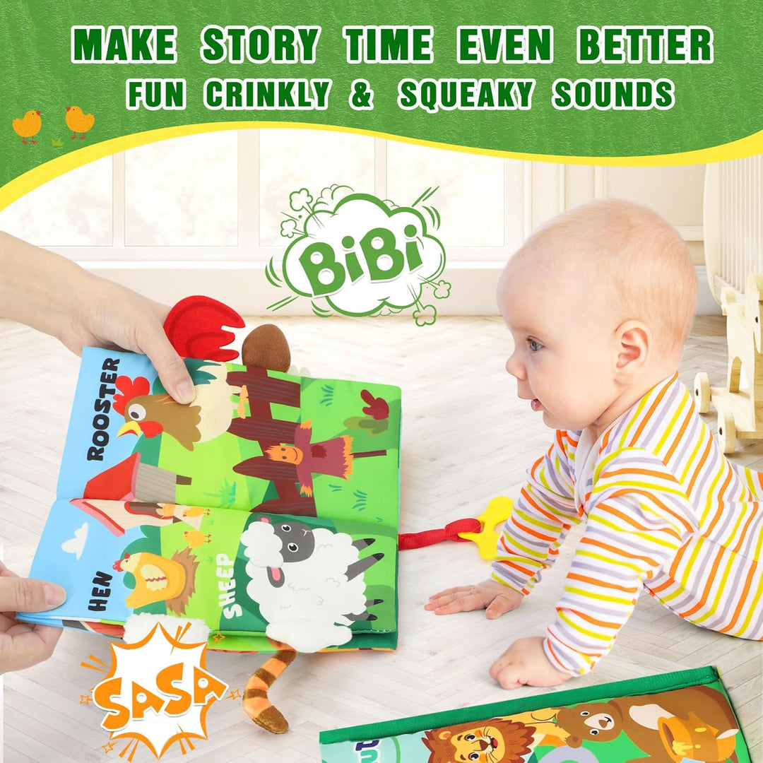 BBWOO Baby Spielzeug 0 3 6 Monate,Babybuch Quiet Book knisterbuch stoffbuch fühlbuch Baby Buch Kinde
