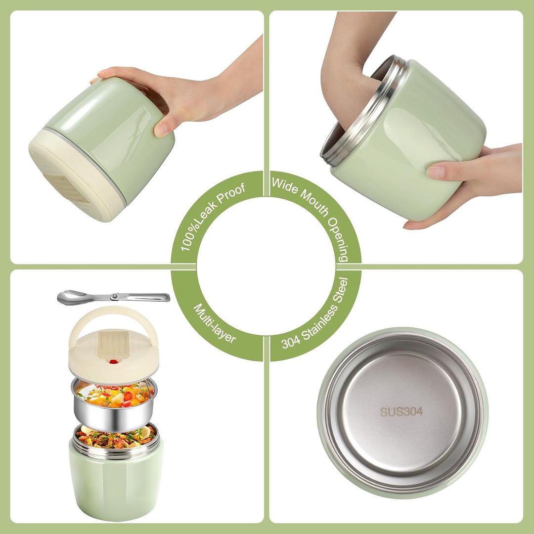 AiQInu Thermobehälter für Essen 1200ml, Warmhaltebehälter mit Vakuumisolation, Thermo Lunchbox, Ther