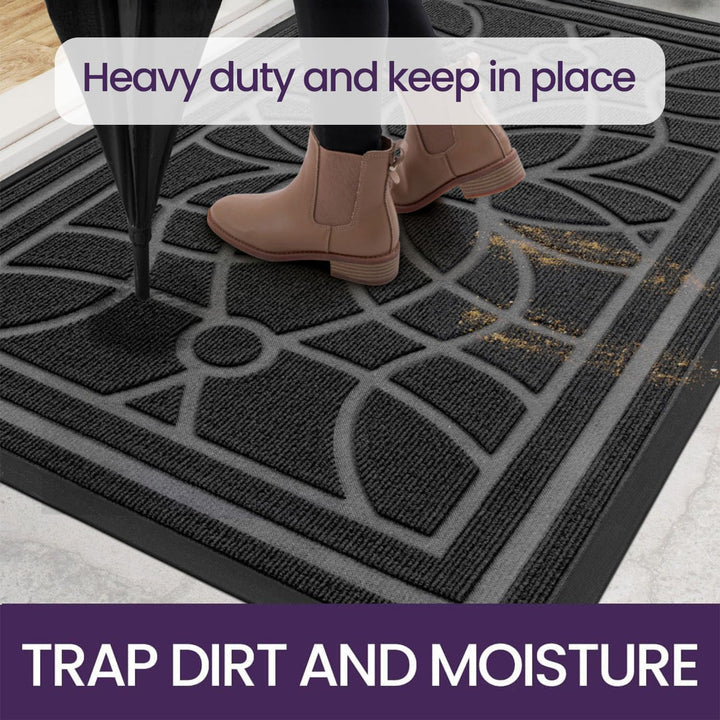 DEXI Fussmatte Aussen rutschfest 40 x 60 cm, Schmutzfangmatte Waschbar, wetterfest Fussmatte Innen f