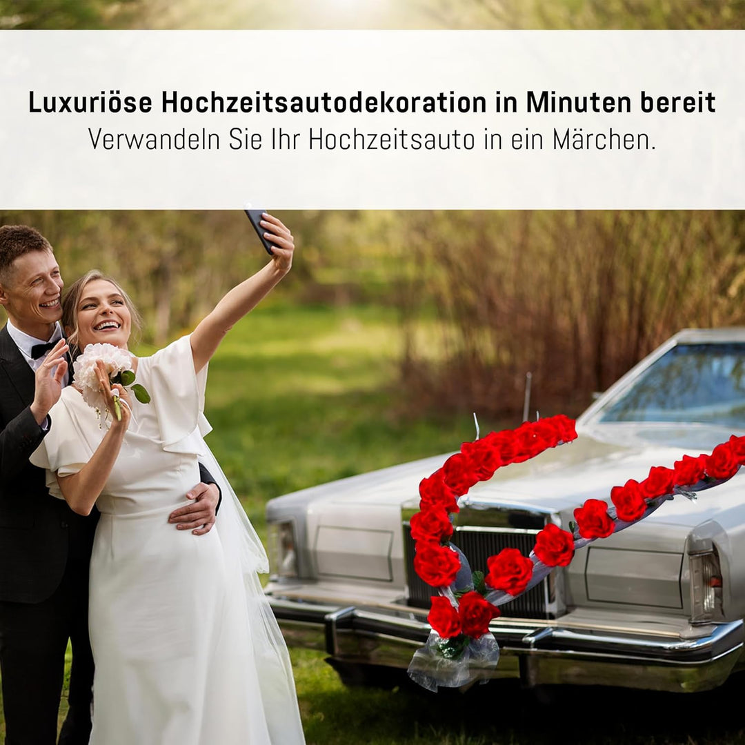 Rosen Girlande Braut Paar Rose Deko Dekoration Autoschmuck Hochzeit Car Auto Wedding ®Auto-schmuck D