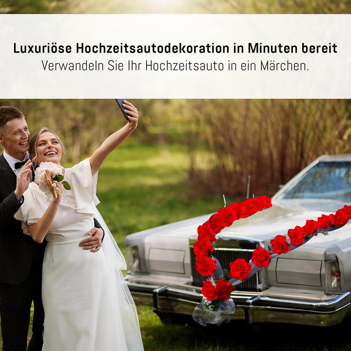 Rosen Girlande Braut Paar Rose Deko Dekoration Autoschmuck Hochzeit Car Auto Wedding ®Auto-schmuck D