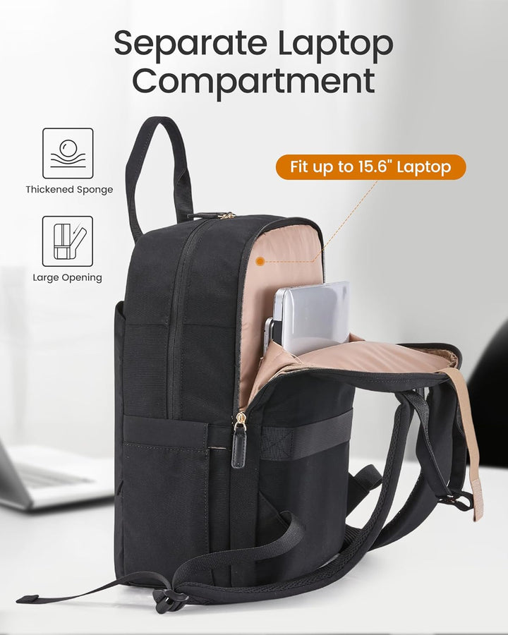 LOVEVOOK Laptop Rucksack Damen, 15,6 Zoll Schulrucksack Teenager mit Laptopfach, Schultasche Mädchen