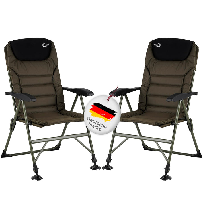 Q-Tac Angelstuhl 150 kg [Stabil, bequem &amp; belastbar] Karpfenstuhl klappbar mit verstellbarer Rückenl