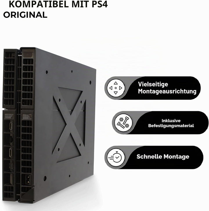 HumanCentric Wandhalterung kompatibel mit der Original PS4 Fat-Version, zur Montage an der Wand oder