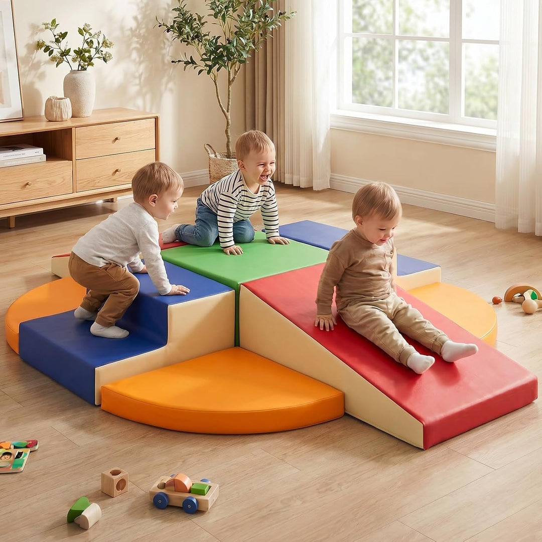 Schaumstoff Bausteine Kinder Klettern Indoor: 9 Softbausteine Riesenbausteine Spielbausteine - Weich