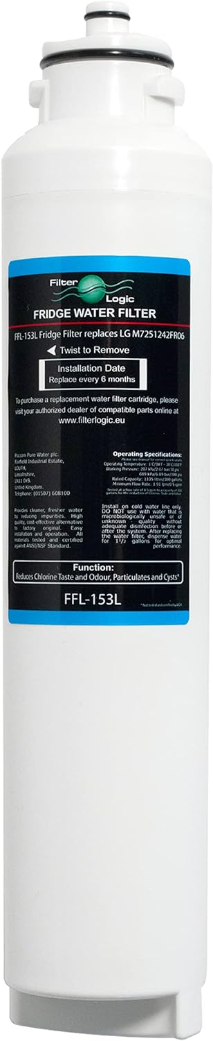 Filterlogic FFL-153L | 3x Wasserfilter kompatibel mit LG M7251242FR-06 Ultimate ADQ32617701 ADQ32617