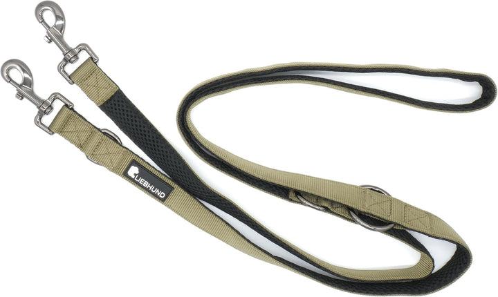 ComfortLine mit Mesh Gewebe 2m, 2,5cm Hundeleine verstellbar in olivgrün für mittelgrosse bis grosse