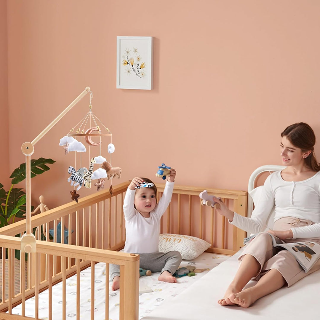 Baby Mobile Halterung Holz, Verstellbarer Mobile Halterung Wickeltisch, Abnehmbarer Mobile Krippe Ha