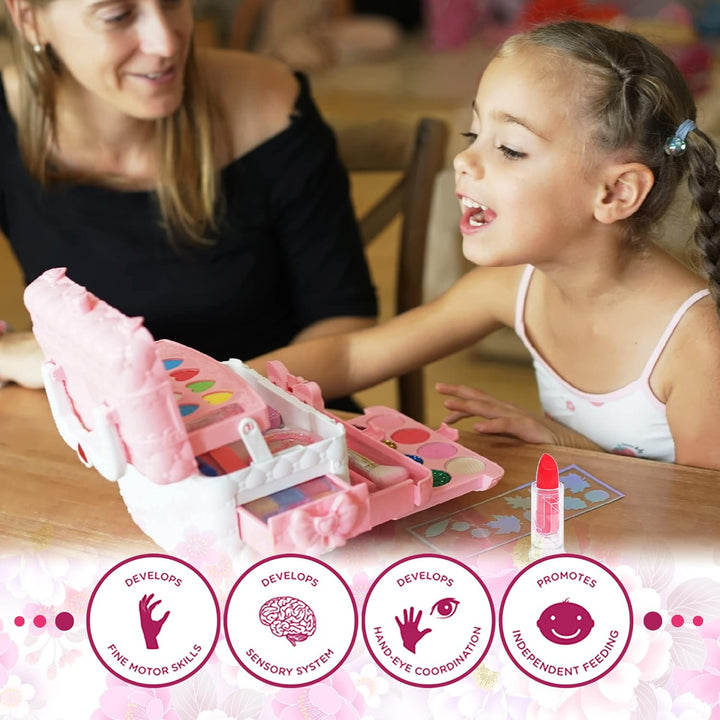 Mrabbitoo Kinderschminke Set Mädchen Schminkkoffer - Waschbar Kinder Make Up Set Schminkset Spielzeu