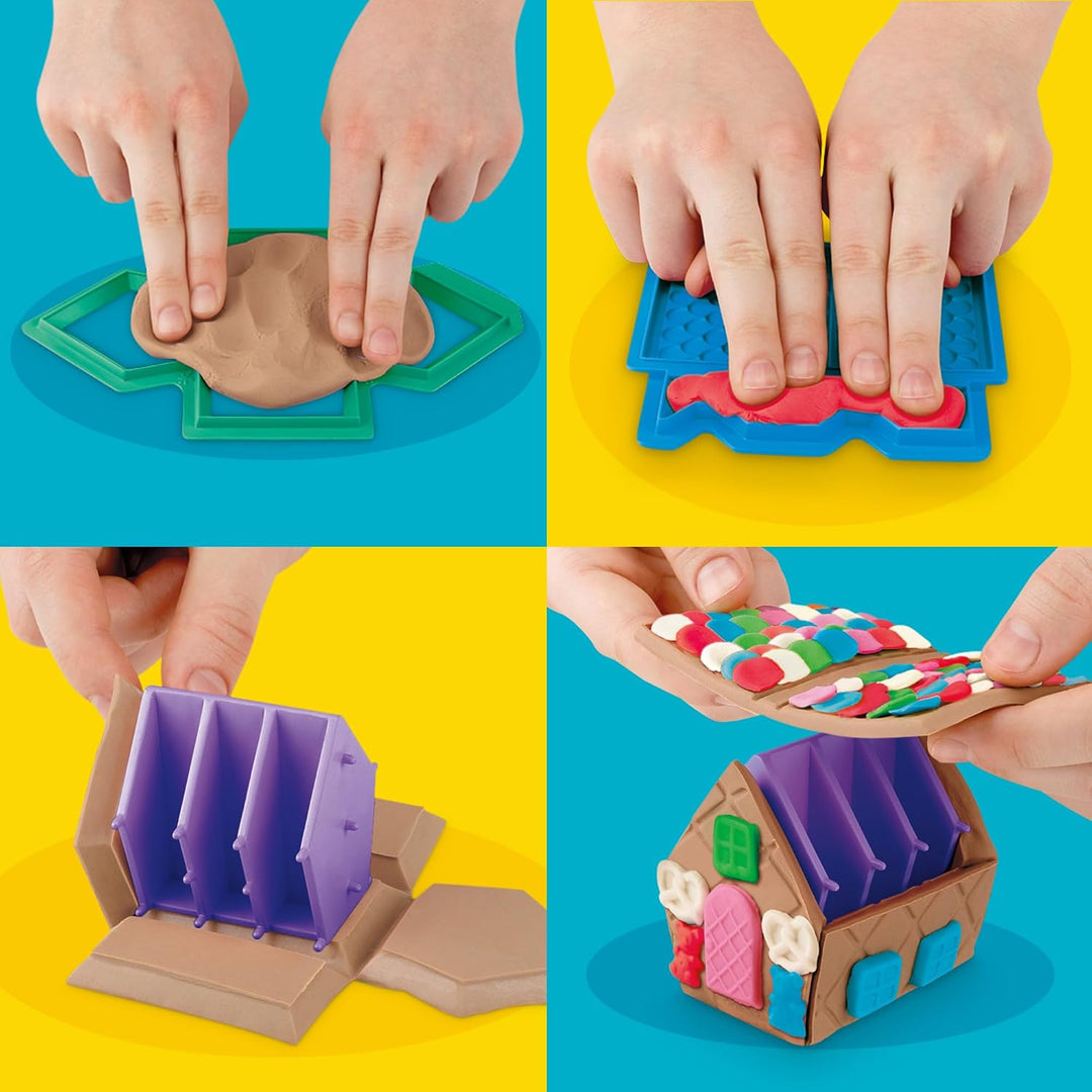 Play-Doh Builder Mini Lebkuchenhaus, Bauset zum Kneten &amp; Spielen, Set für alle Jahreszeiten mit 8 Do