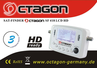 Octagon SF 418 HQ Satfinder LCD HD HDTV FULLHD 3D Sat Finder ASTRA HOTBIRD TURKSAT EUTELSAT U.S.W NE