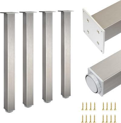 ALUSFERA Tischbeine Höhenverstellbar Quadratische - Tischbeine Metall/Aluminium - Möbelfüsse für Ess