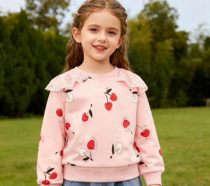 Codkkre Sweatshirt Mädchen Pullover für Kinder Süss Cartoon Sweater Mädchen Langarmshirts aus Baumwo