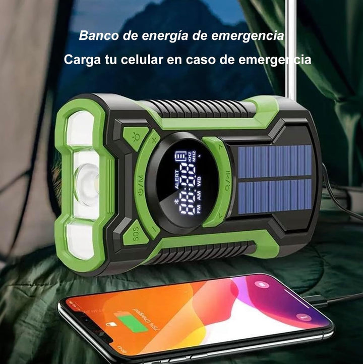 Solarradio Survival, Handkurbel-Dynamo, AM/FM, Notfall-Wetterradio, 5000 mAh, wiederaufladbar, USB-T