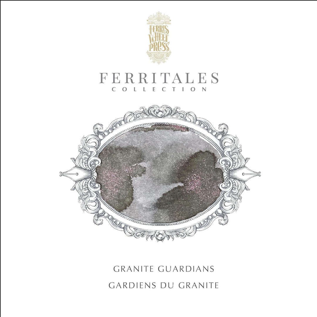 Ferris Wheel Press Ink, FerriTales Collection, Granite Guardians, Stone Grey with Rose Gold Shimmer,
