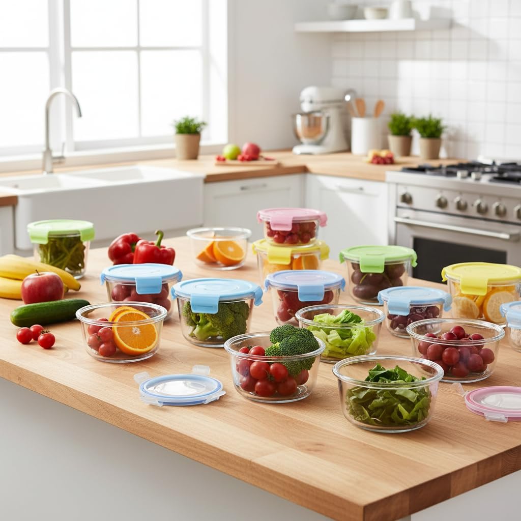 Glasschalen Mit Deckel, 520ML Suppen Behälter, Meal Prep Gläser, Glasdose Mit Deckel, Glas Vorratsdo