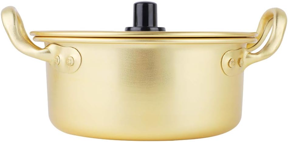 Korean Ramen Noodle Pot aus Gelbem Aluminium, Koreanischer Nudeltopf Ramen Nudeltopf, Aluminiumtopf