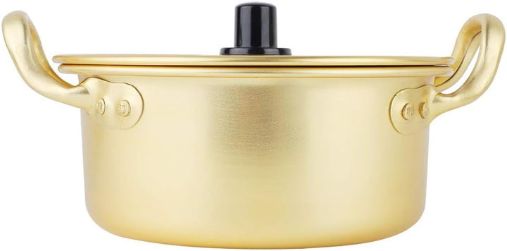 Korean Ramen Noodle Pot aus Gelbem Aluminium, Koreanischer Nudeltopf Ramen Nudeltopf, Aluminiumtopf