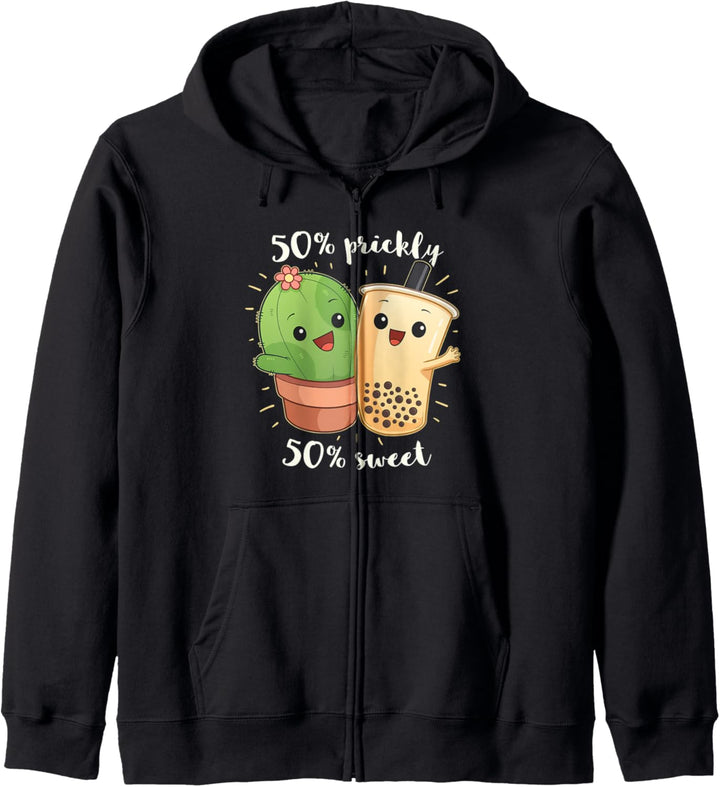 Kawaii Süsser Anime Otaku Japanischer Boba Tee Kaktus Süsses Kapuzenjacke