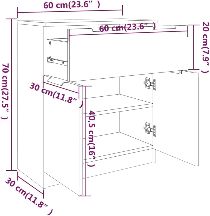 vidaXL Sideboard Kommode Anrichte Schrank Beistellschrank Mehrzweckschrank Standschrank Wohnzimmer B