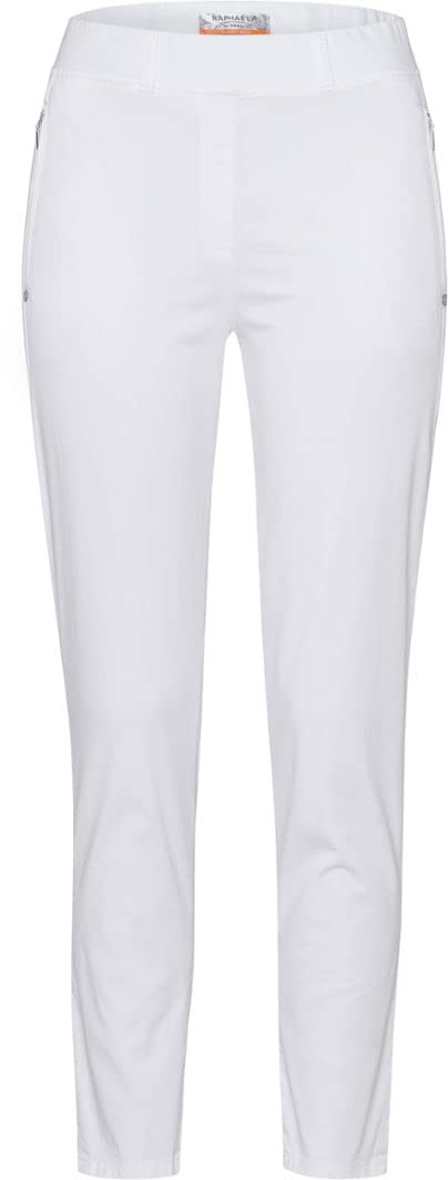 Damen Style Lavina Verkürzt Rundum Schlupf Light Summer Cotton Hose 32W / 32L Weiss, 32W / 32L Wei&#