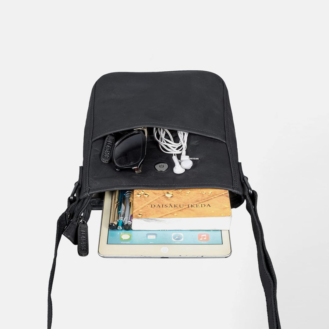 LEABAGS Leder Handtasche Damen I Premium Echtleder Umhängetasche I Damen Schultertasche I Damentasch