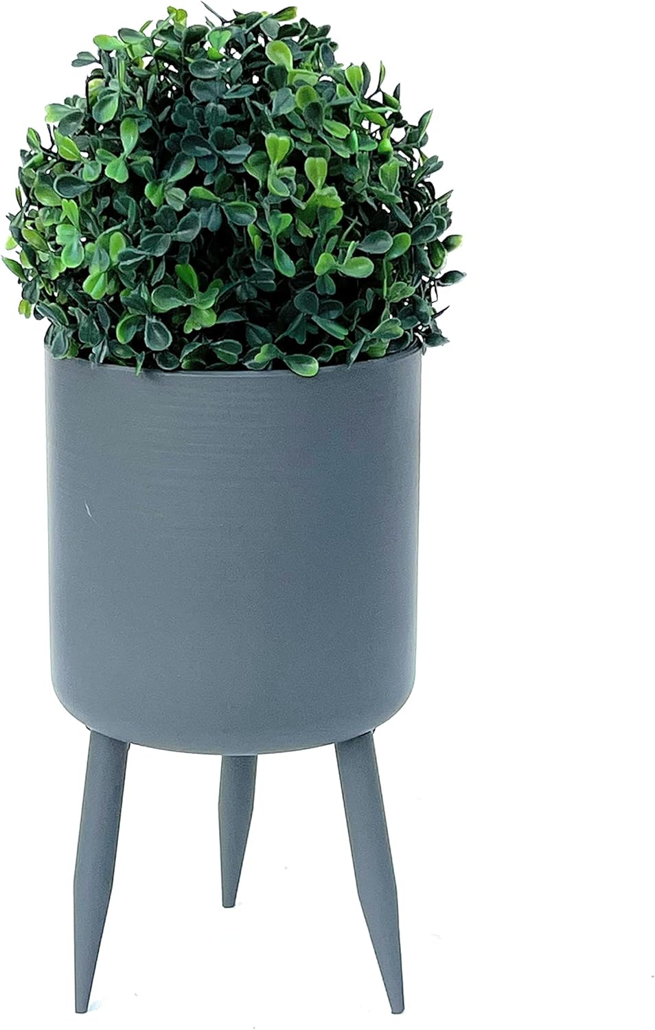 DanDiBo Blumentopf mit Füssen Pflanztopf Blumenkübel mit Beinen Metall Grau 27 cm 96260 L Modern Pfl