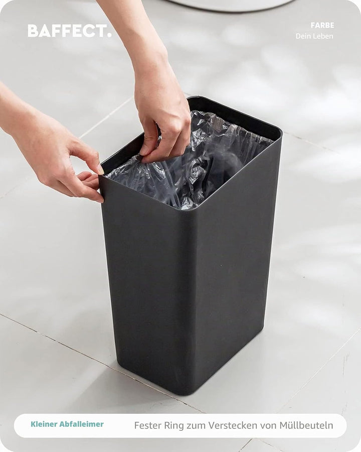 Baffect Kleiner Mülleimer mit Deckel, Luftdichter Papier Mülleimer, Geruchsdicht Schmaler Mülleimer