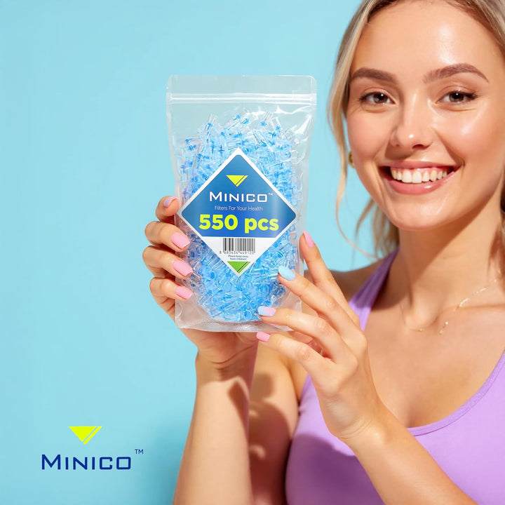MINICO Zigarettenfilter Anti Teer Filter für Zigaretten, Regular 550 Stück Zigarettenfilter Aufsatz