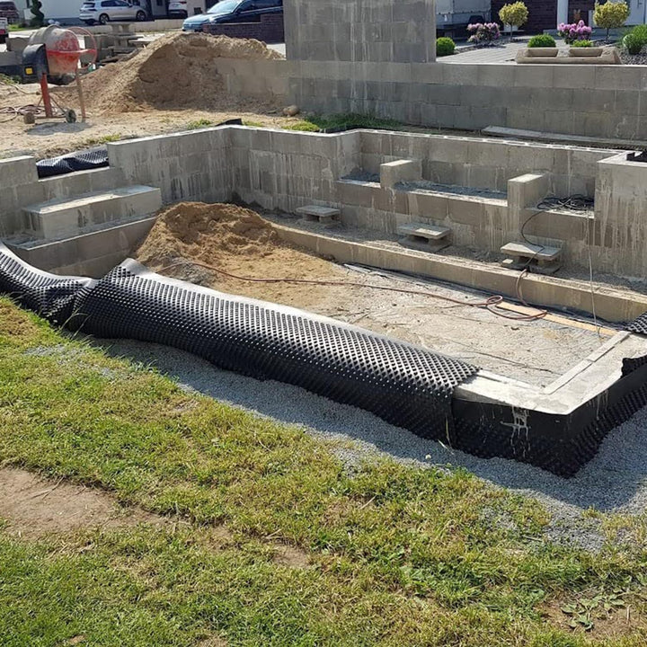 Handelskönig Hochbeetfolie Noppenfolie Noppenbahn Grundmauerschutz 1 m x 10 m = 10 m² Dichtungsbahn