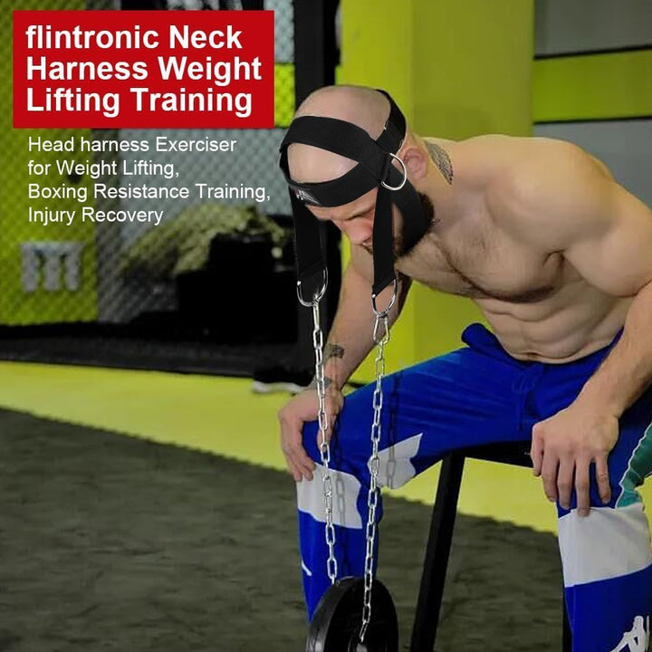 Flintronic Nackentrainer, Gewichtheben Kette Geschirr, Neck Harness für Kraftsport Nackenstrecker fü