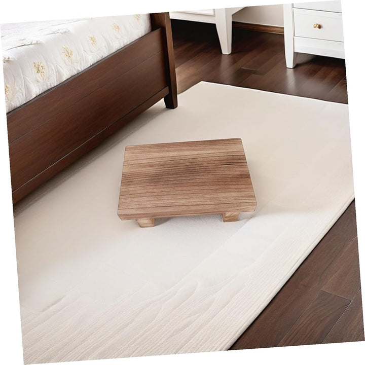 TEHAUX Holz-Tritthocker Fussstütze Kleiner Tragbarer Rechteckiger Holz-Nachttisch-Fussstützenhocker