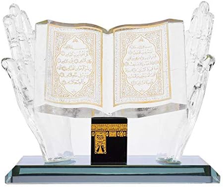 Hztyyier 4.09inch Muslim Kristall Sammlerfiguren für Home Desktop Decor Islamische Gebäude Handwerk