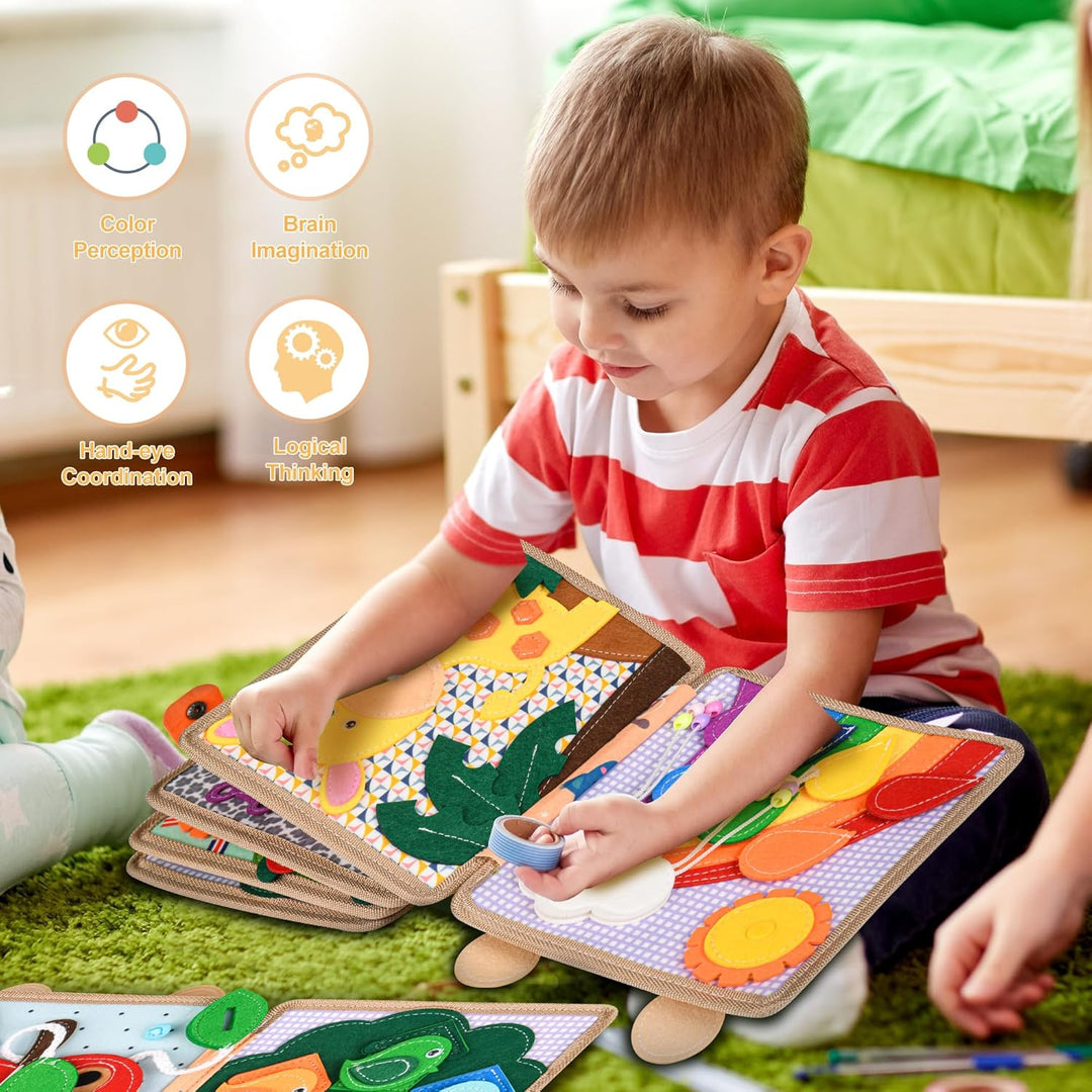 Quiet Book 2 Jahre,Stille Buch aus Weichem Filz für frühe Bildung,Feinmotorik,Busy Board Montessori