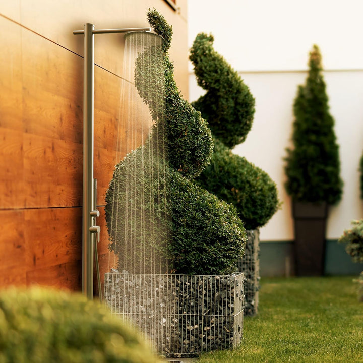Four & More Designer Gartendusche Aussendusche Pooldusche Regendusche Duschsäule Dusche aus gebürste