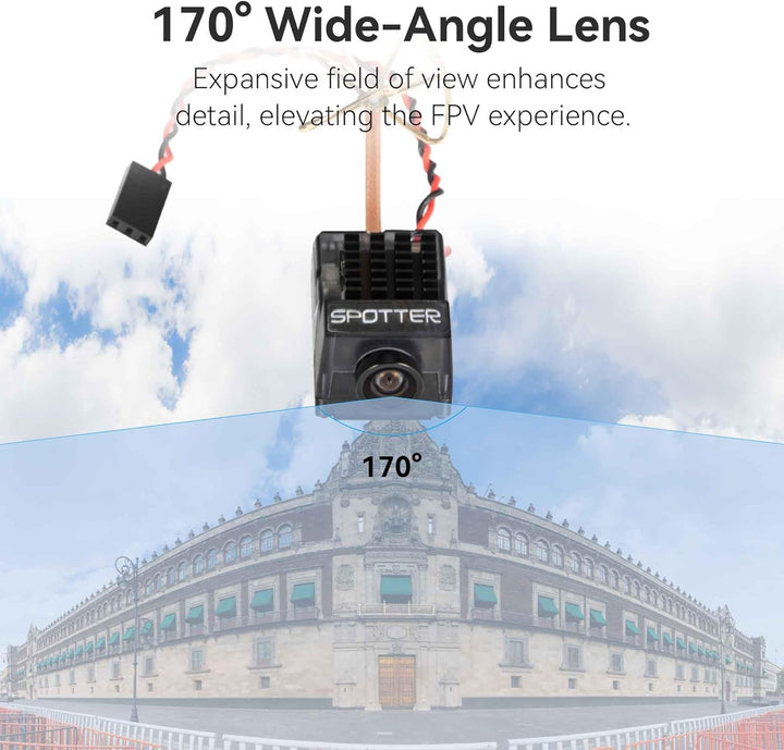 RunCam Spotter V2 FPV 5.8G Micro AIO Cam, OSD, integriertes Mikrofon, FOV170 Grad, 700TVL, 40CH, 20M
