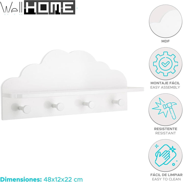 WELL HOME Kindergarderobe "Cloud" weiss