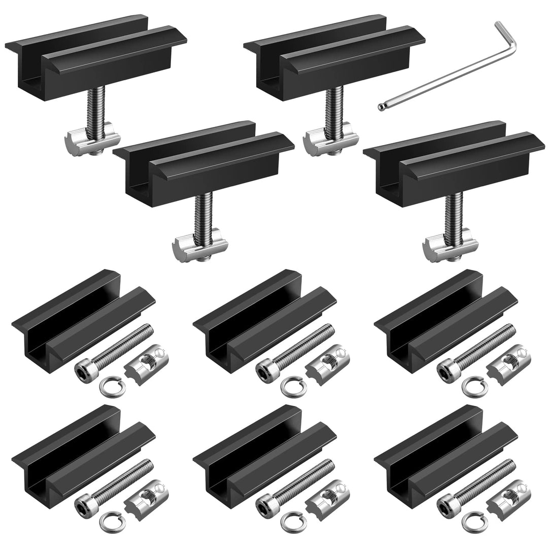 GETLITOOL PV Montageschiene Zubehör, 10PCS Aluminium Mittelklemme Photovoltaik Solarpanelen für Modu