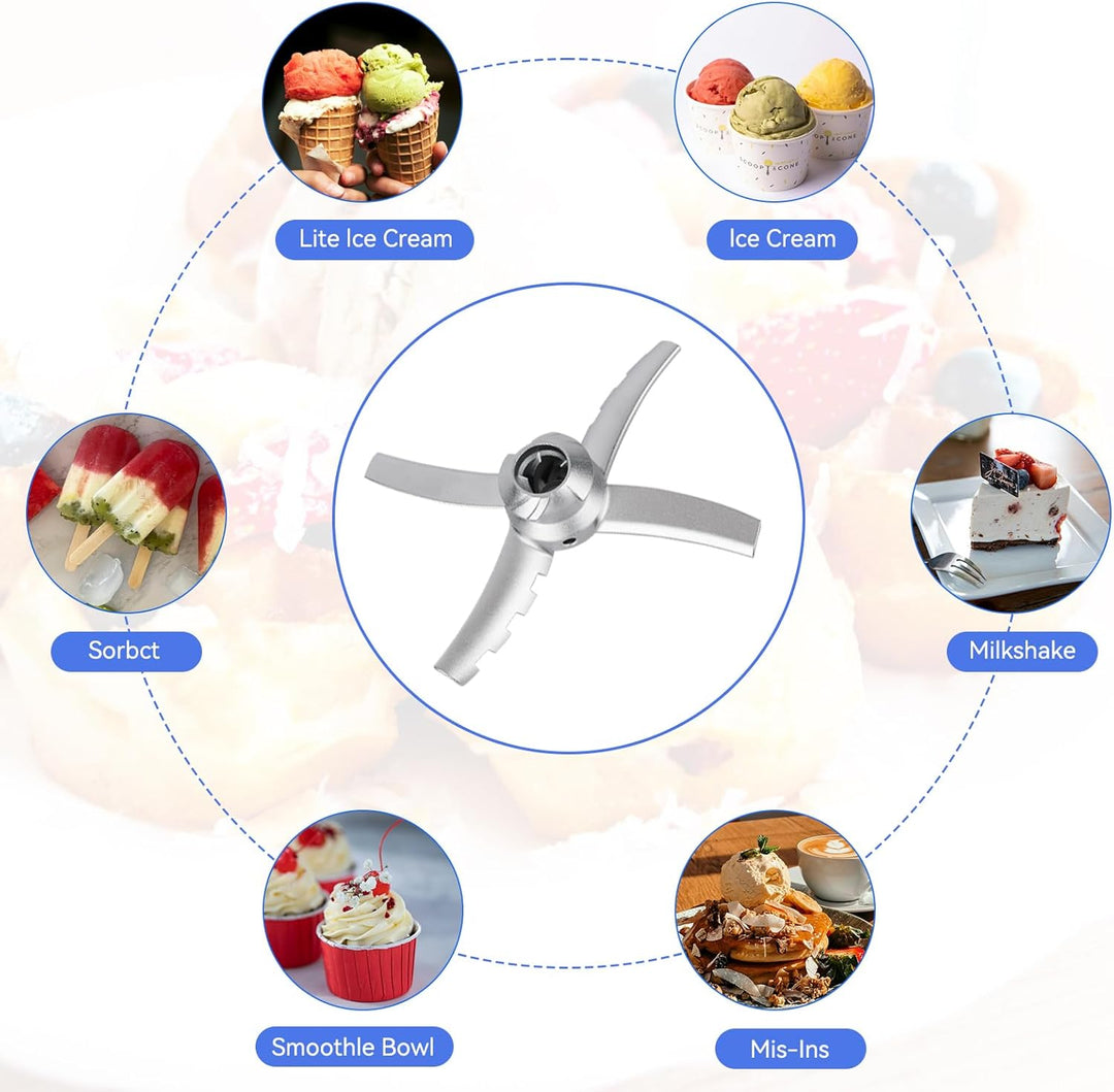 Ersatz Paddelklinge kompatibel mit Ninja Creami NC500 Serie Eismaschine – Edelstahl-Mischklingen für