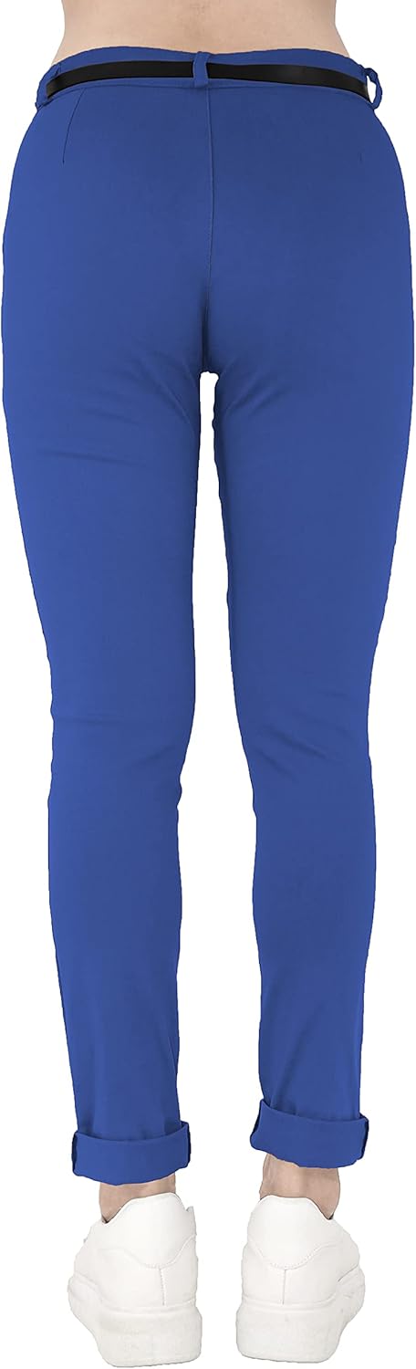 JOPHY & CO. Elastische Damen-Chino-Hose mit Gürtel (Artikelnummer: 3008) Regulär XL Denim, Regulär X