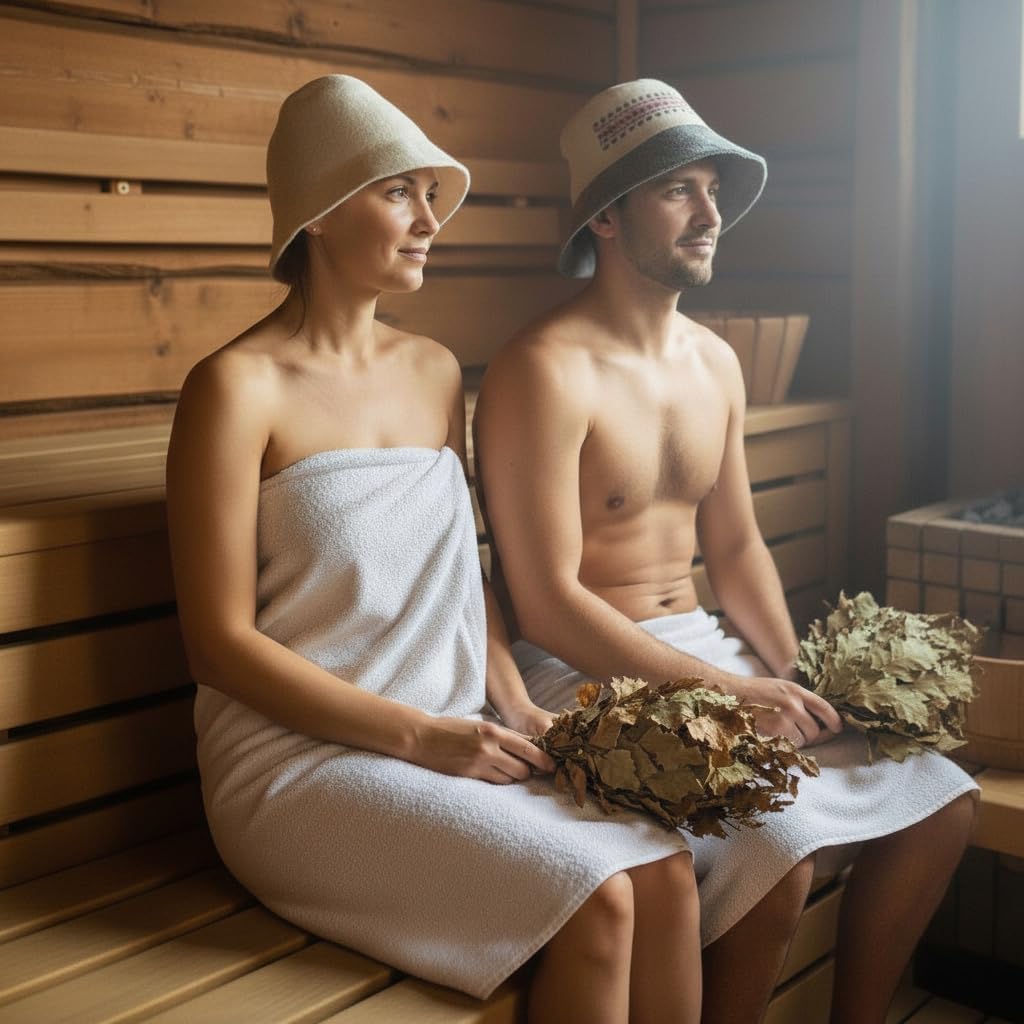 Saunahut Herren Perfekte Saunamütze aus 100% Filz - Sauna Hut Filzhut Sauna Mütze Herren Kopfbedecku