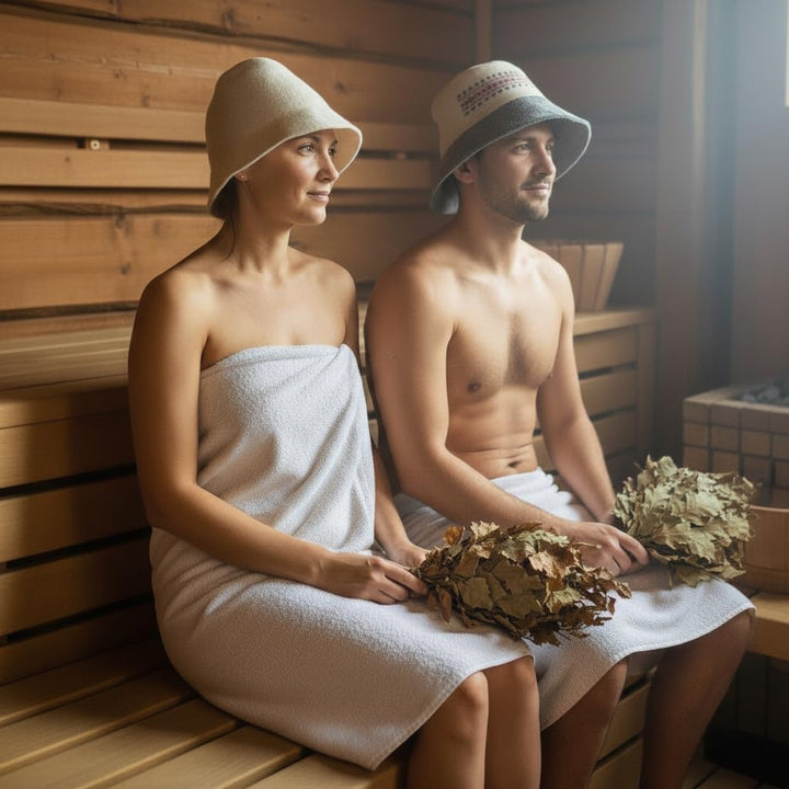Saunahut Herren Perfekte Saunamütze aus 100% Filz - Sauna Hut Filzhut Sauna Mütze Herren Kopfbedecku