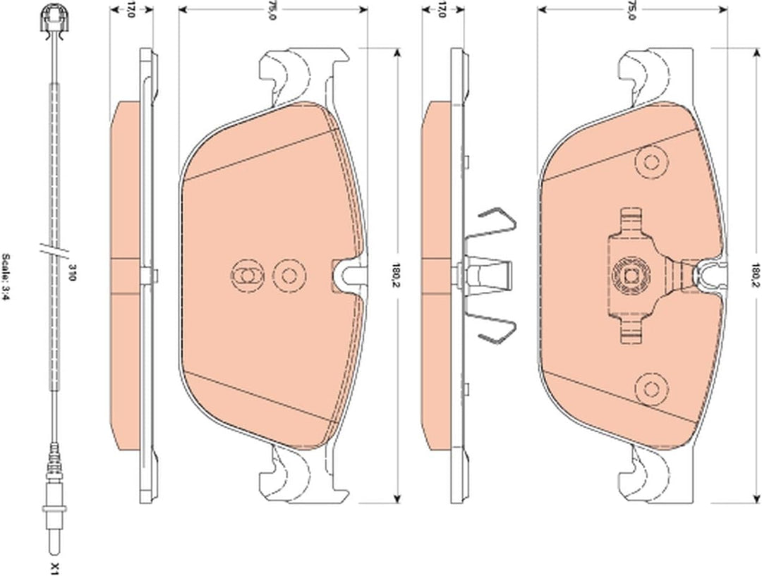 TRW GDB1889 Bremsbelagsatz, Scheibenbremse - (4-teilig)