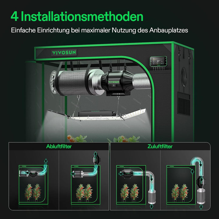 VIVOSUN Aktivkohlefilter 100mm/4 Inch, Kohlefilter Geruchskontrolle mit Australischer Aktivkohle für