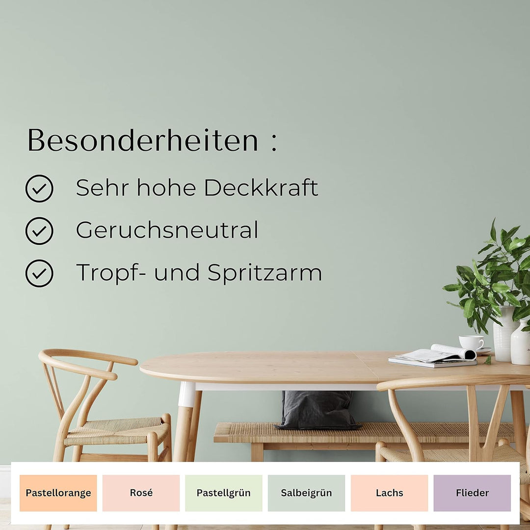 derendo Fühl Dich Wohl Deine Farbe pastell, matte Wandfarbe pastell, hohe Deckkraft, verschiedene Pa
