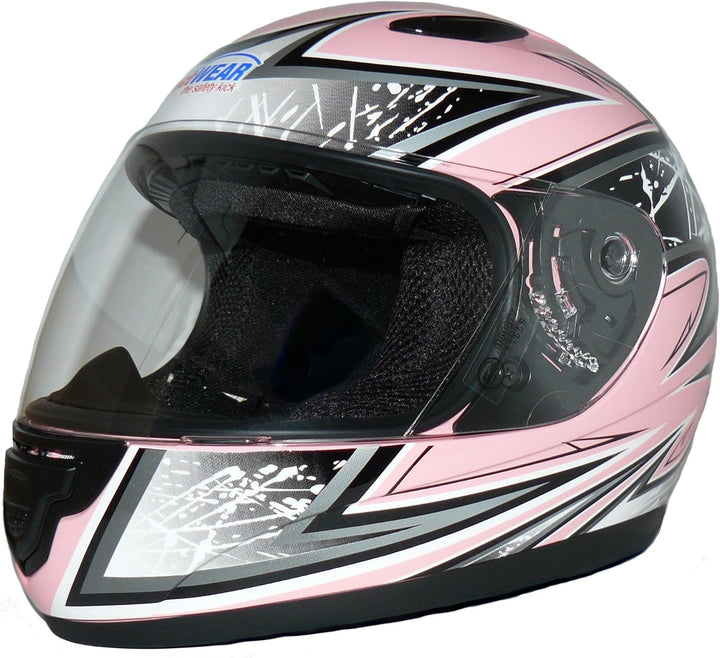 Protectwear Kinder Motorradhelm, Integralhelm, Rosa/Silber Glanz, M (57-58) XXS Rosa/Silber, XXS Ros