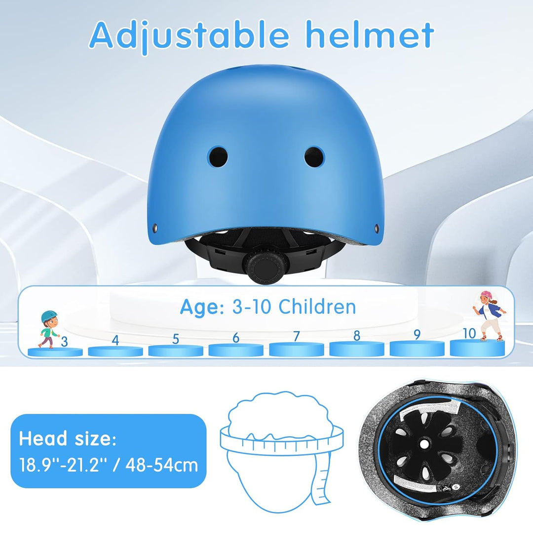 WayEee Knieschoner Kinder mit Helm, Schonerset Kinder 3-10 Jahre, Knieschützer Inliner Kinder Schutz